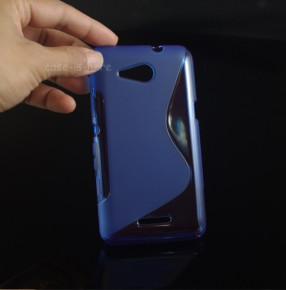 Силиконов гръб ТПУ S-Case за Sony Xperia E4G син